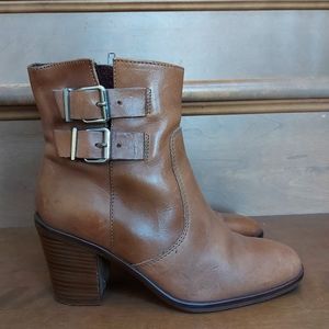 J. Crew tan leather buckle bootie Size 6